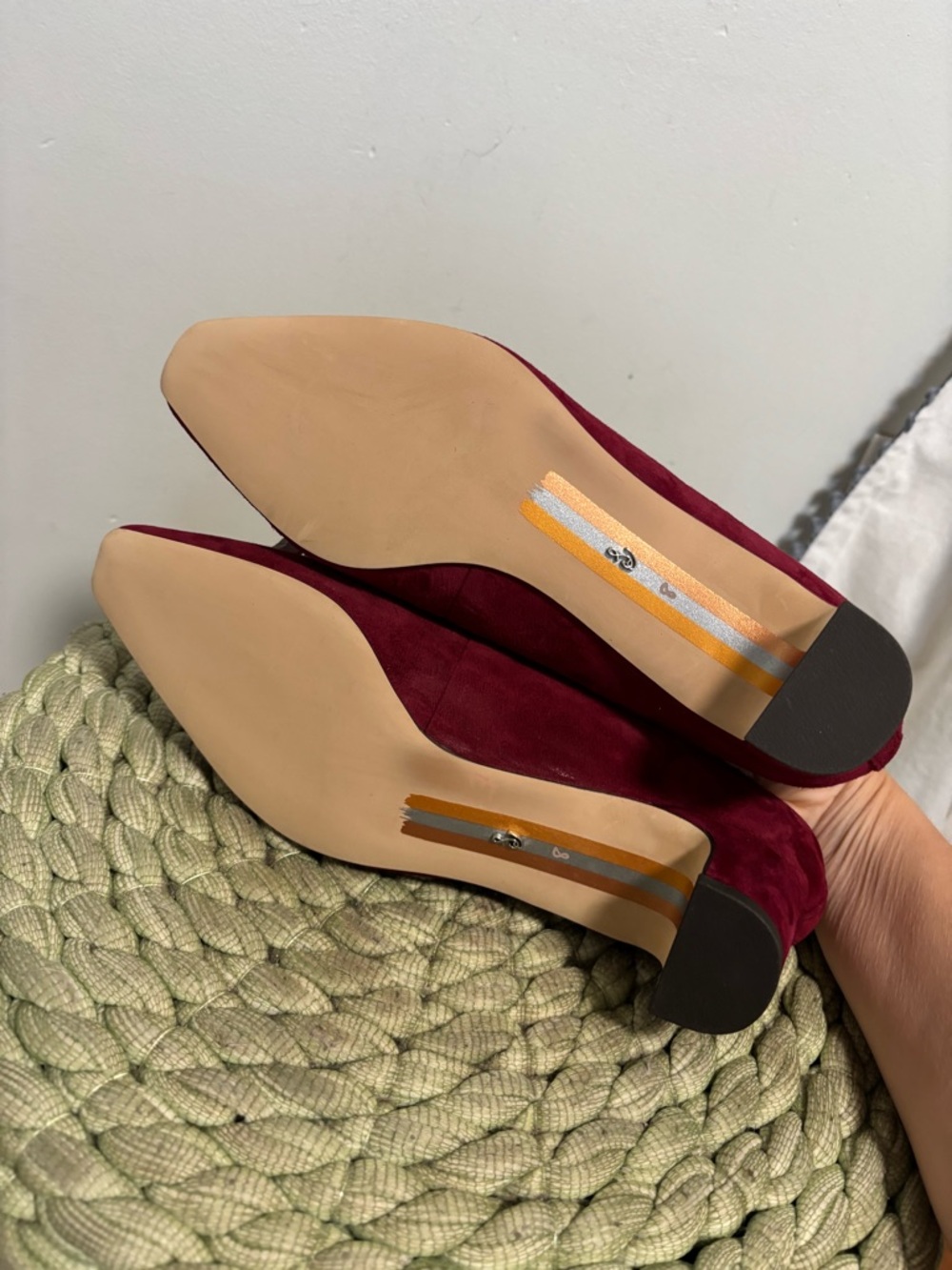 NEW Sam Edelman Rinda Wine Suede Low Block Heel Pumps - Picture 8 of 9